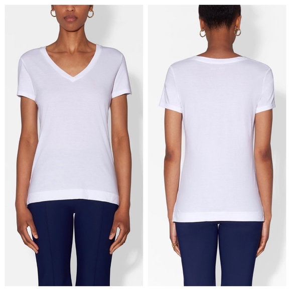Adam Lippes Tops - NEW Adam Lippes 100% Pima Cotton V-Neck T-shirt in White size 4X/20